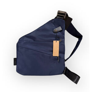 WANDER PLUS Anti-Theft Crossbody Travel Bag Multi-Pocket Navy Blue/Black